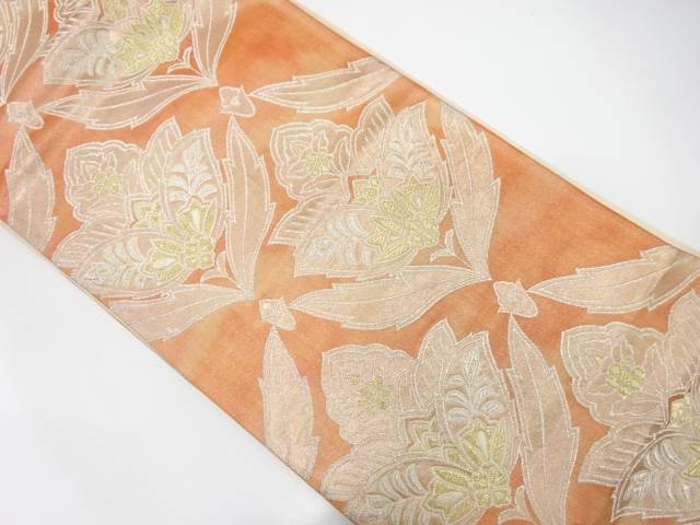 アンティーク　唐花模様織り出し袋帯（着用可）